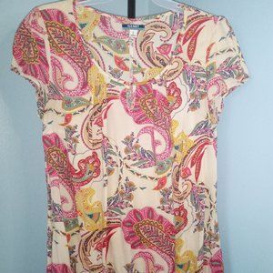 LARGE - OLD NAVY SHORT SLEEVE MULTI COLOR PATTERN BLOUSE